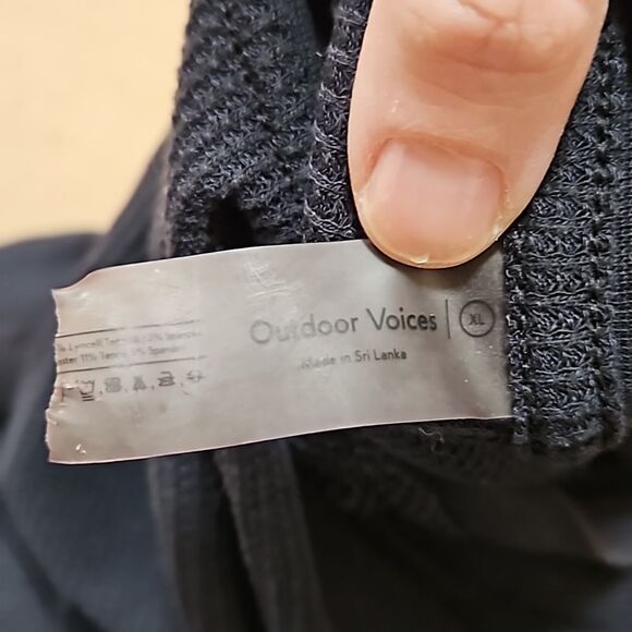 Outdoor Voices Black Waffle Knit Thermal Long Sleeve Tee XL - Picture 5 of 9